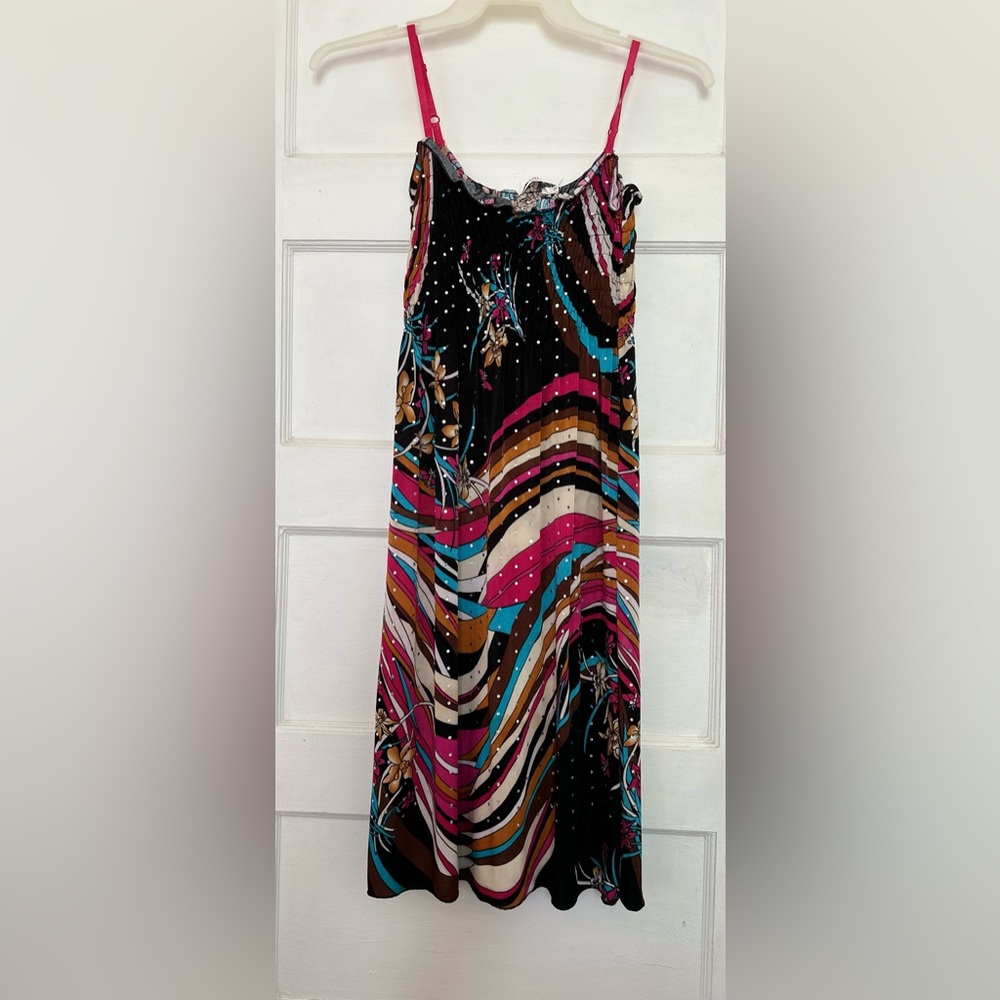 Sun Style NYC Sequined, Floral & Mesmerizing Swirl Sun Dress 1X